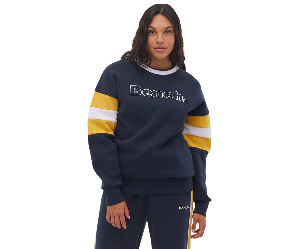 Bench Dna Women's Hendra Stripe Sleeve Crew Neck Sweatshirt