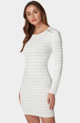 Women's Bold Shoulder Sparkle Sweater Dress
