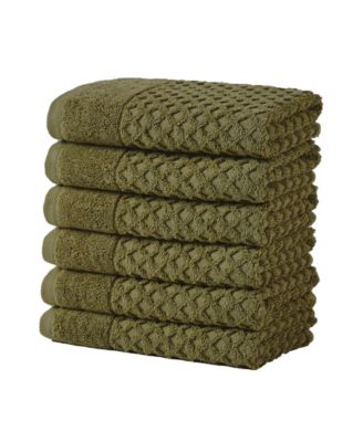 Quick-Drying Cotton Diamond Waffle 6-Pc. Hand Towel Set