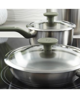Leo Bolt 8pc Recycled Stainless Steel Cookware Set, Green