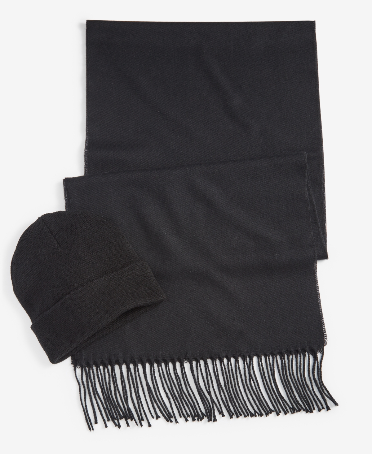Club Room Men's Beanie & Scarf Set, Created For Macy's In Black