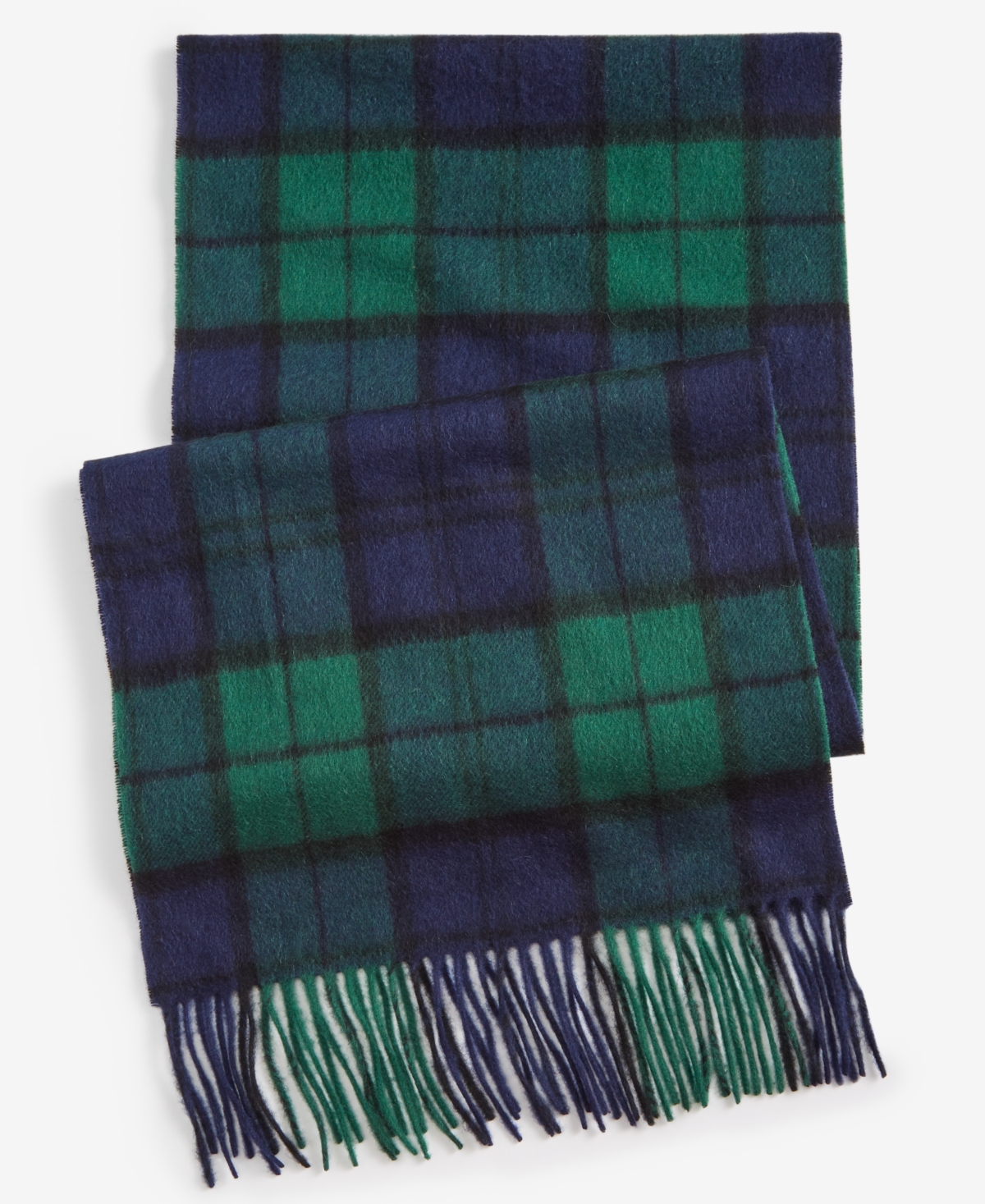 Men's Cashmere Plaid Scarf, Created for Macy's - Navy/Green