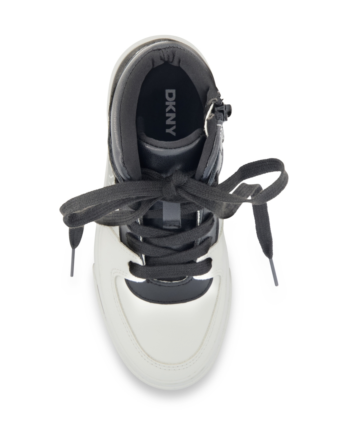 Dkny Little And Big Girls Amelia Alice High Top Sneaker In Black,white