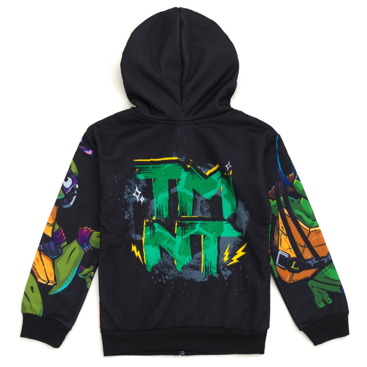 Teenage Mutant Ninja Turtles Boys Fleece Zip Up Cosplay Hoodie to (2T - 10-12) - black