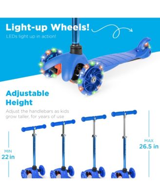 Kids Mini Kick Scooter Toy w/ Light-Up Wheels and Height Adjustable T-Bar
