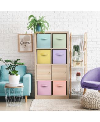 11 Inch 12 Pack Sturdy Collapsible Fabric Storage Cubes with Handle - for Organizing Clothes, Toys, Books,  Shelves & more