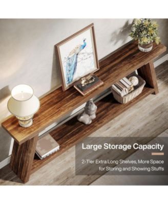 70.9 Inches Extra Long Sofa Table Behind Couch, Industrial Entry Console Table with Storage for Hallway, Entryway, Living Room