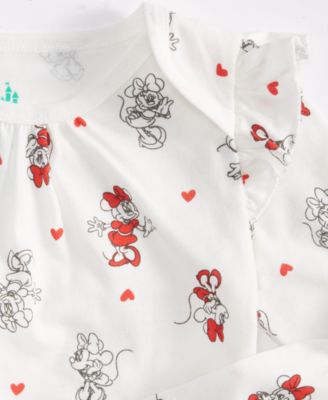 Baby Girls 3-Piece Minnie Mouse Faux-Fur Vest, Printed Bodysuit & Flared Pants Set