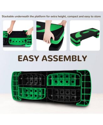 Adjustable Workout Aerobic Step Platform Trainer w/Raisers