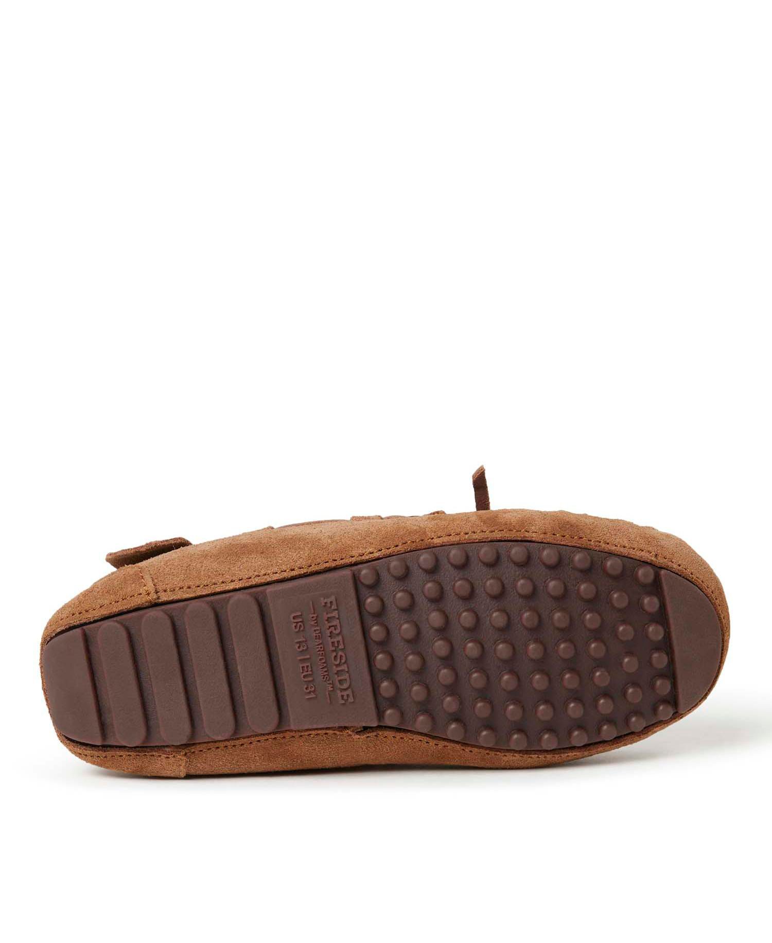 Dearfoams Fireside By Kid's Parke Genuine Shearling Moccasin Slipper