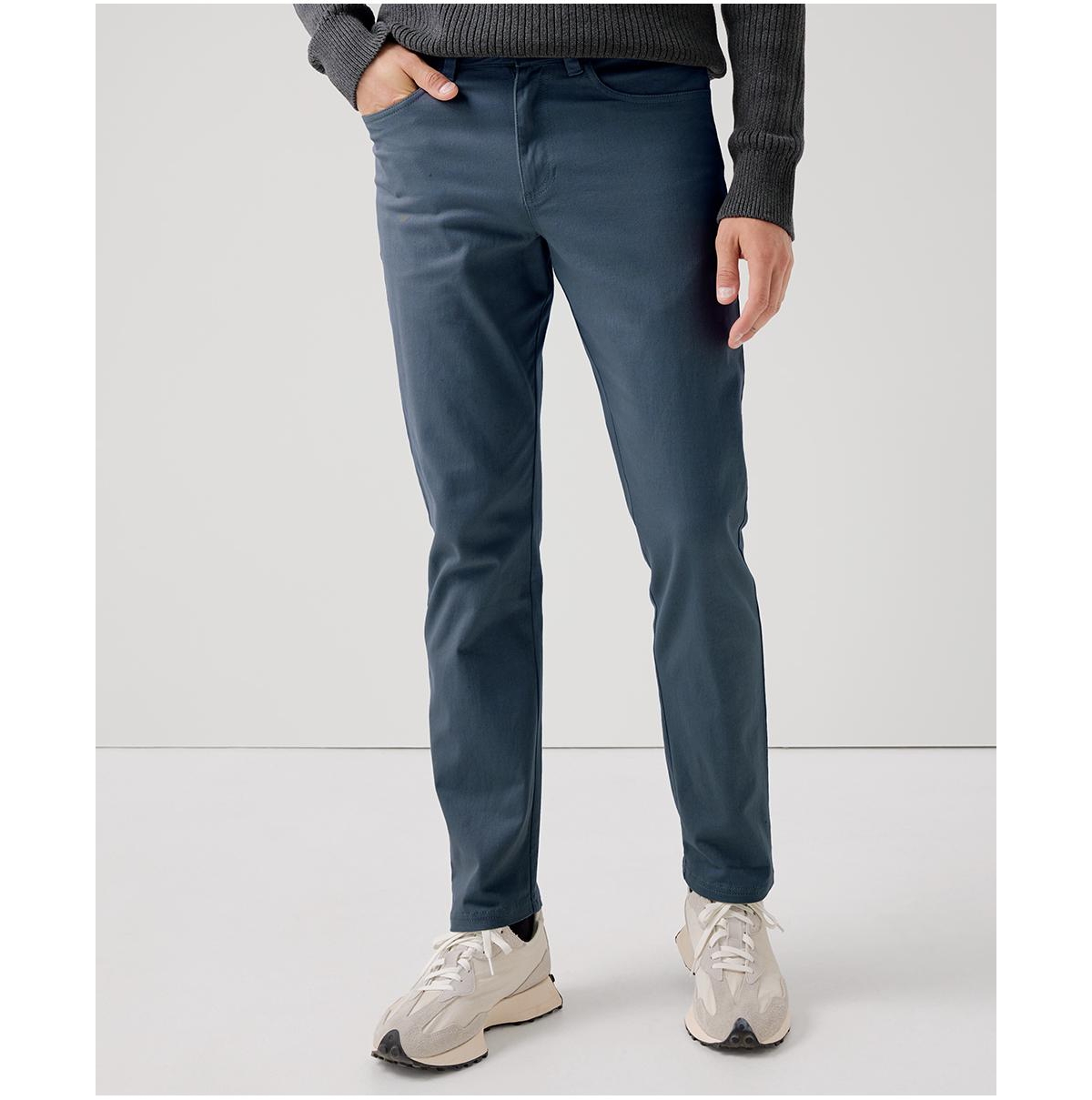 Men's Organic Cotton Stretch Twill Denim 5-Pocket Pant - 34" Inseam - Storm