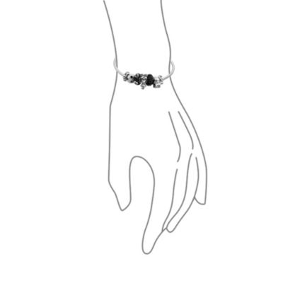 Black White Soccer Mom Charm Bracelet with Cheerleader Beads