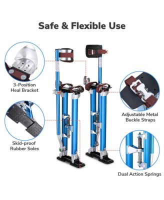 Drywall Stilts w/ 1 Pair Stilt Pad Replacement 24"-45" Aluminum Tool Painting