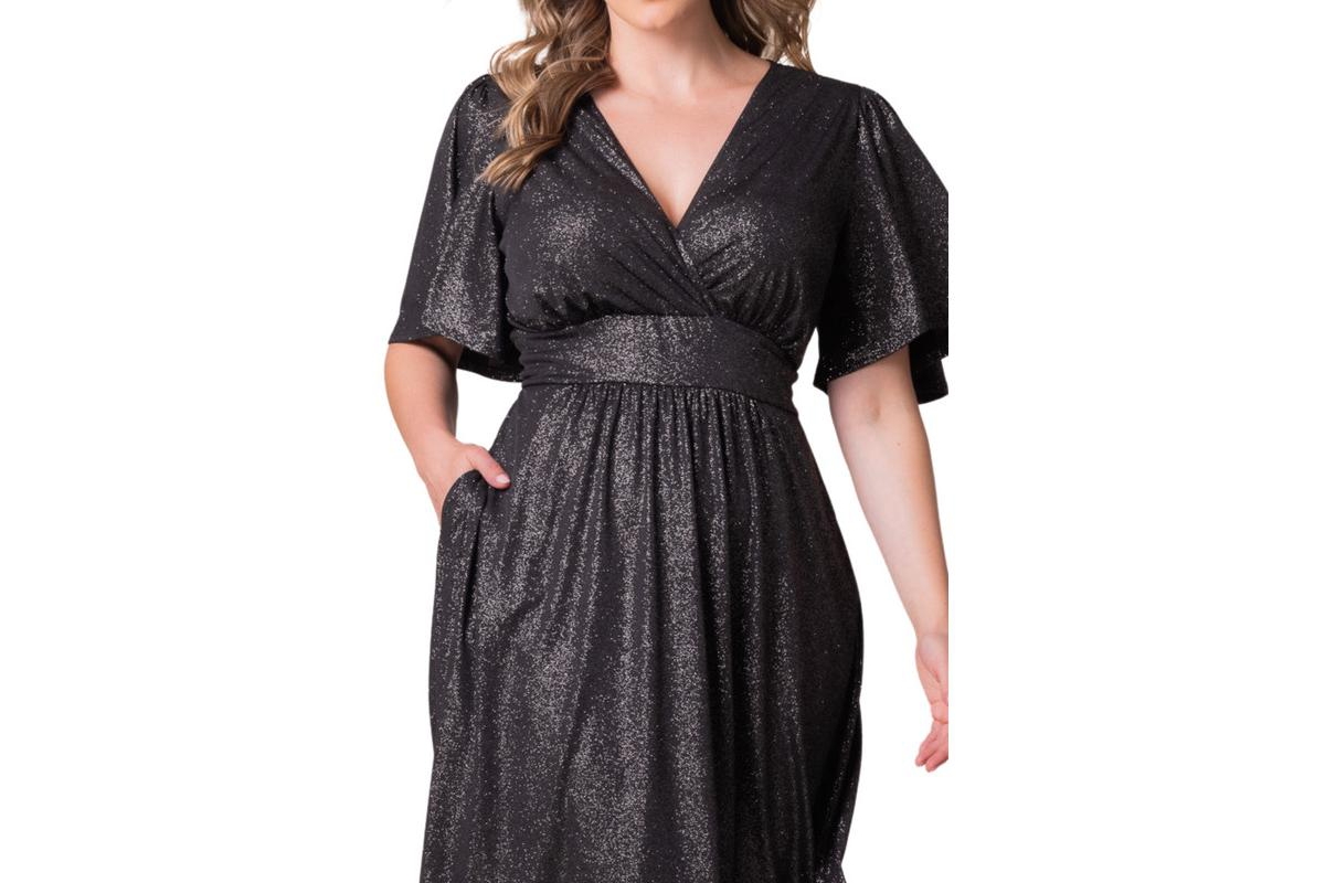 Kiyonna Plus Size Crystal Cove Cocktail Dress with Pockets