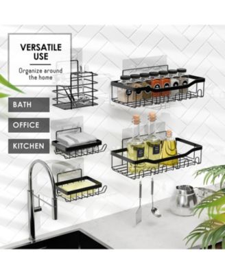 Premium Adhesive Shower Caddy & Bathroom Organizer - Grey