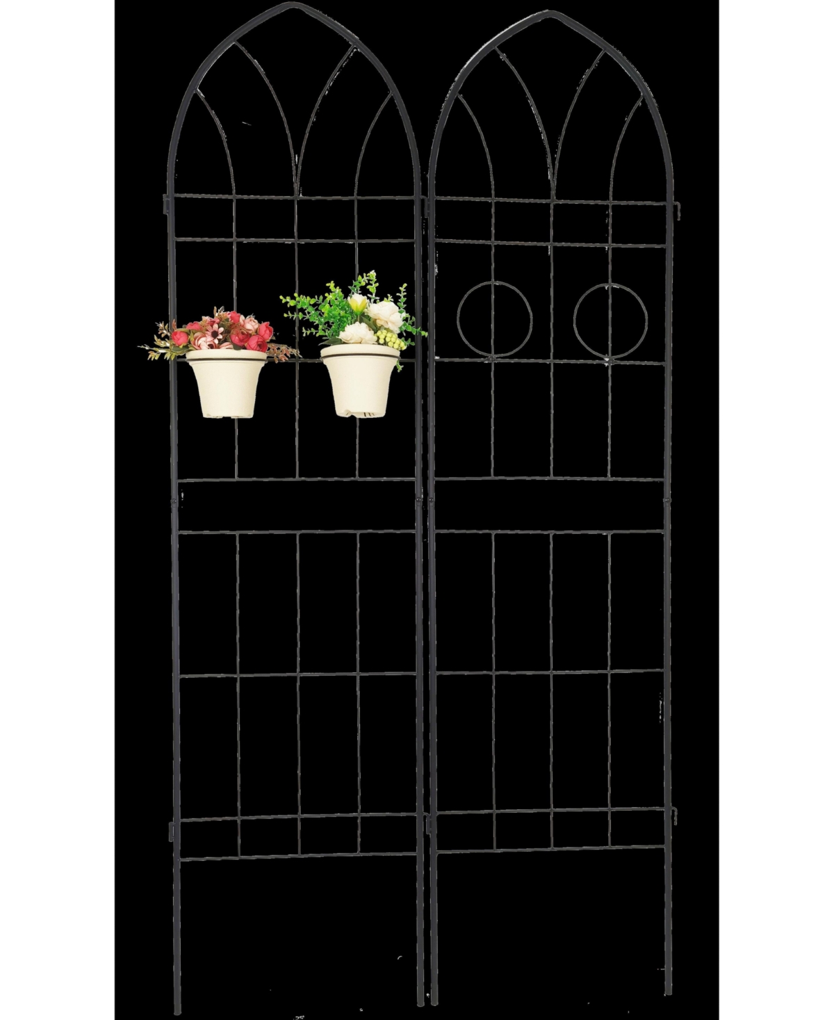 Slickblue 2-Pack Metal Garden Trellis – 78.7'' x 19.7'', RustproofTrellis for Climbing Plants and Outdoor Flower Support - Black
