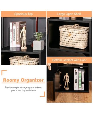 Set of 2 Nightstands Side End Table Storage Cabinet Shelf Living Room White