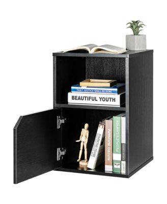 Set of 2 Nightstands Side End Table Storage Cabinet Shelf Living Room White