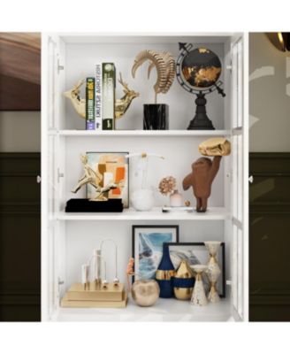 Brown Wooden Standard Bookcase with 3-Tier Shelves and Drawer