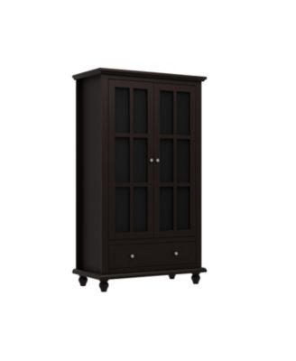 Brown Wooden Standard Bookcase with 3-Tier Shelves and Drawer