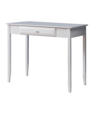 Wood Home & Office Parsons Desk with Drawer, White