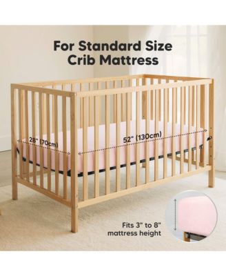 2pk Soothe Waterproof Fitted Crib Sheets for Girl, Boy, 100% Soft Cotton Crib Mattress Protector Sheet