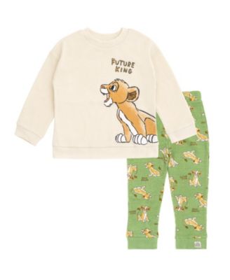 Toddler Boys Mickey Mouse Lion King Winnie the Pooh Waffle Knit Drop Shoulder Sweatshirt and Jogger Pants Set