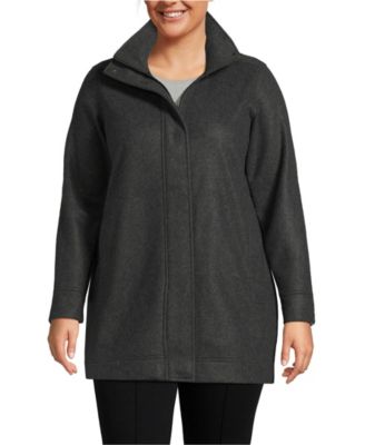 Lands End Plus Size Luxe Fleece Coat Macy s