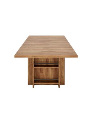 Farmhouse Dining Table for 6 to 8, 63-Inch Rectangular Wooden Kitchen Table with Storage, Industrial Dinner Table with Shelves