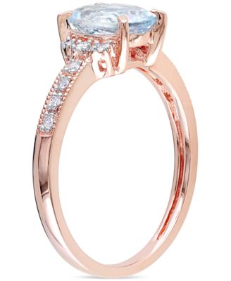 Morganite (1-1/7 ct. t.w.) and Diamond (1/20 ct. t.w.) Ring in 18k Rose Gold Over Sterling Silver (Also available in Aquamarine)