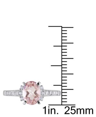 Morganite (1-1/7 ct. t.w.) and Diamond (1/20 ct. t.w.) Ring in 18k Rose Gold Over Sterling Silver (Also available in Aquamarine)