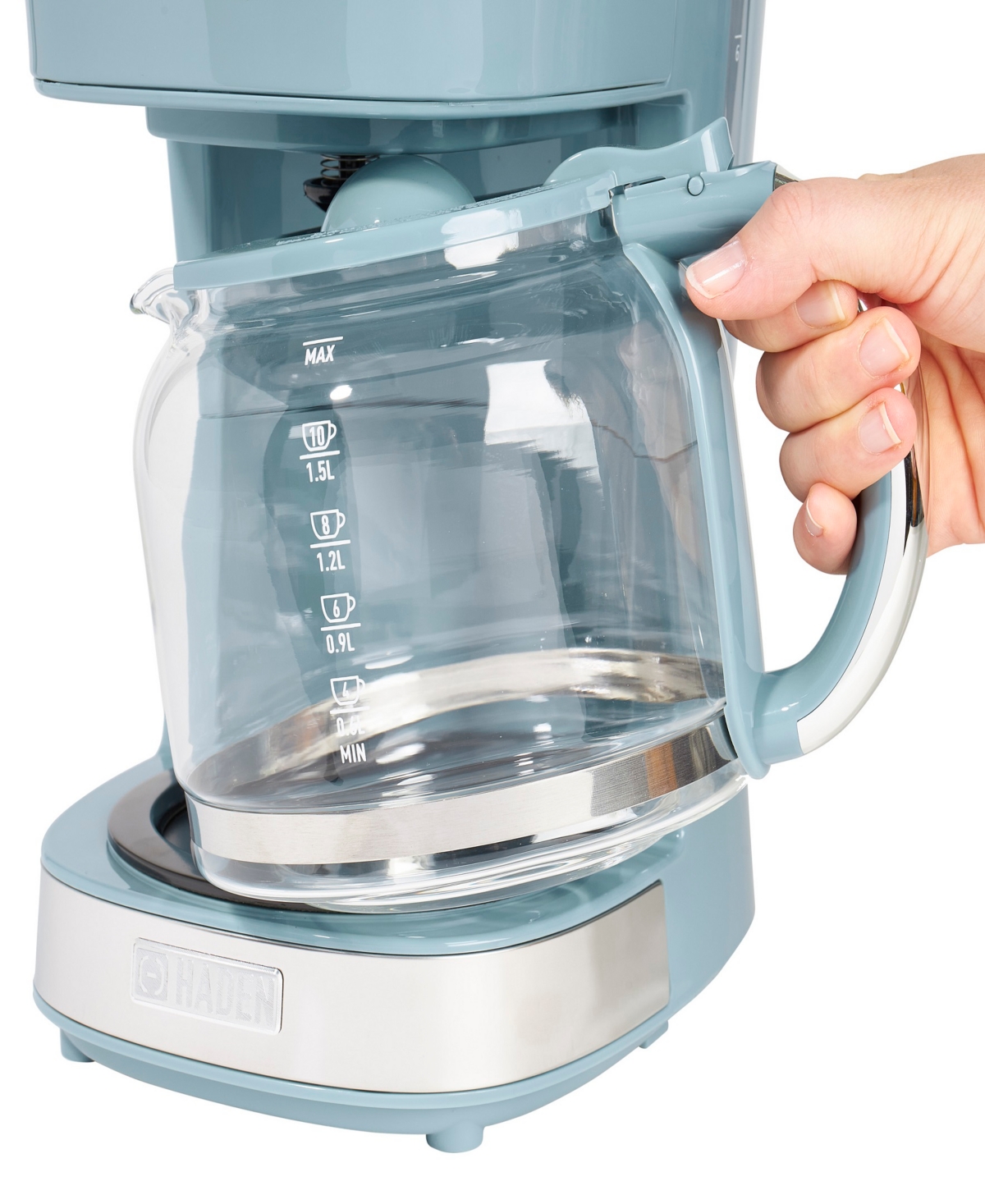 Haden Brighton 12-cup Programmable Coffee Maker In Sky Blue,chrome