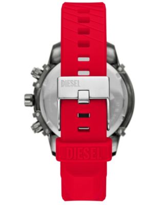 Men's Griffed Quartz Chronograph Red Silicone 48mm