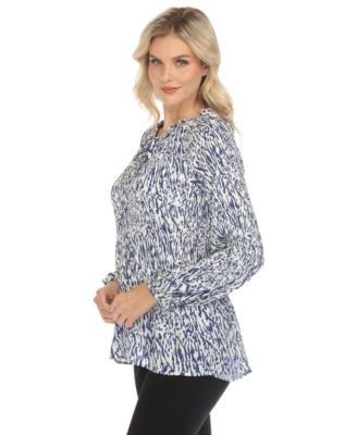 Women's Printed Peasant Blouse