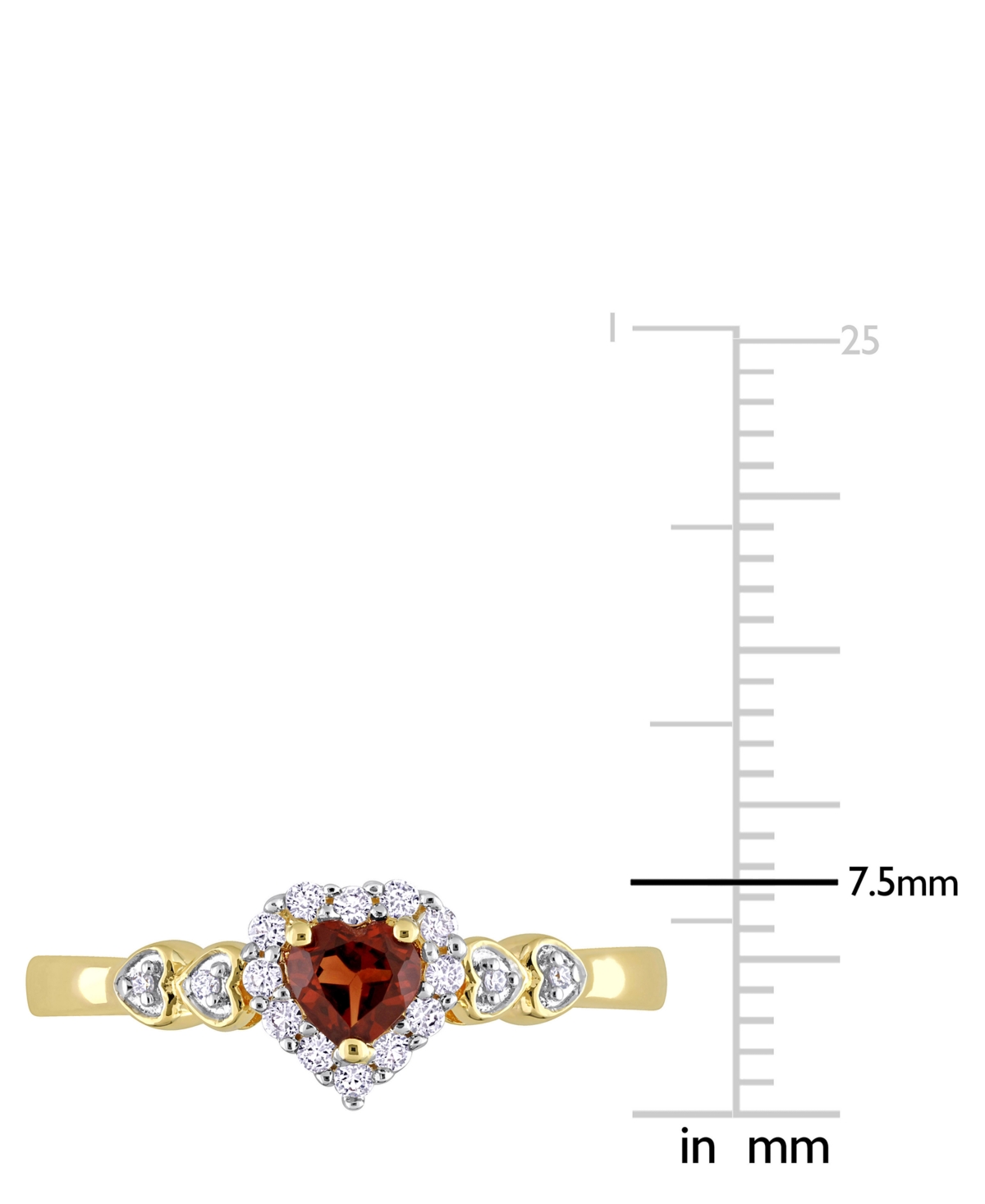 Lab-Grown Blue Sapphire (1/4 ct. t.w.), Lab-Grown White Sapphire (1/8 ct. t.w.), & Diamond Accent Heart Ring in Sterling Silver