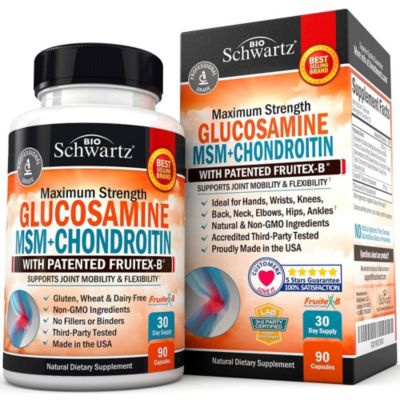 Glucosamine Chondroitin MSM 2110mg - Joint Support Supplement with Turmeric Curcumin- Made in USA - 180 Capsules