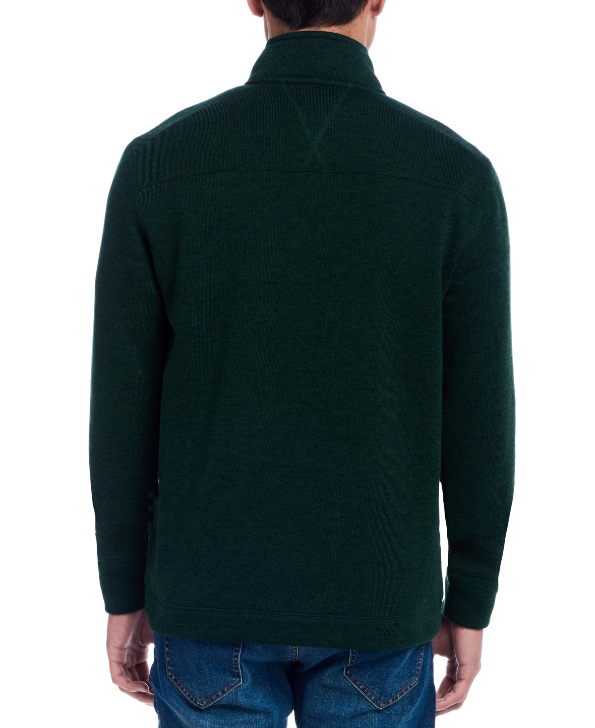 Weatherproof Vintage Men's Quarter Button Pullover Ribbed Fleece Sweater