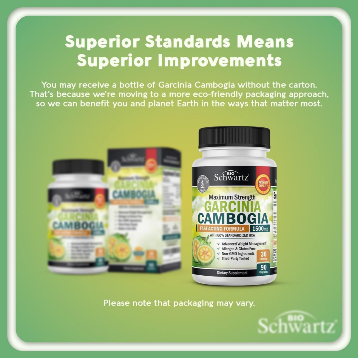 BioSchwartz Garcinia Cambogia Weight Loss Pills - 1500mg Hca Pure Extract - Fast Acting Appetite Suppressant - Fat Burner for Women and Men to Help Lo