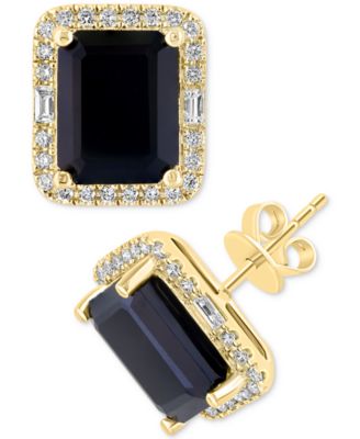 EFFY&reg; Pink Amethyst (5-1/2 ct. t.w.) & Diamond (3/8 ct. t.w.) Halo Stud Earrings in 14k Gold (Also in Additional Gemstones)