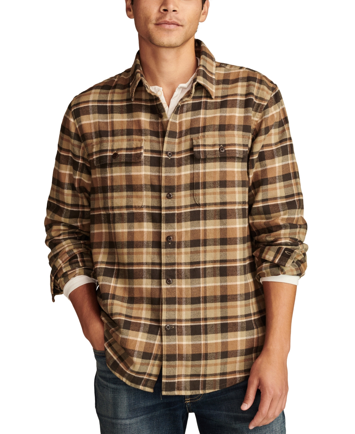 Lucky Brand Men's Plaid Cloud Soft Flannel Shirt