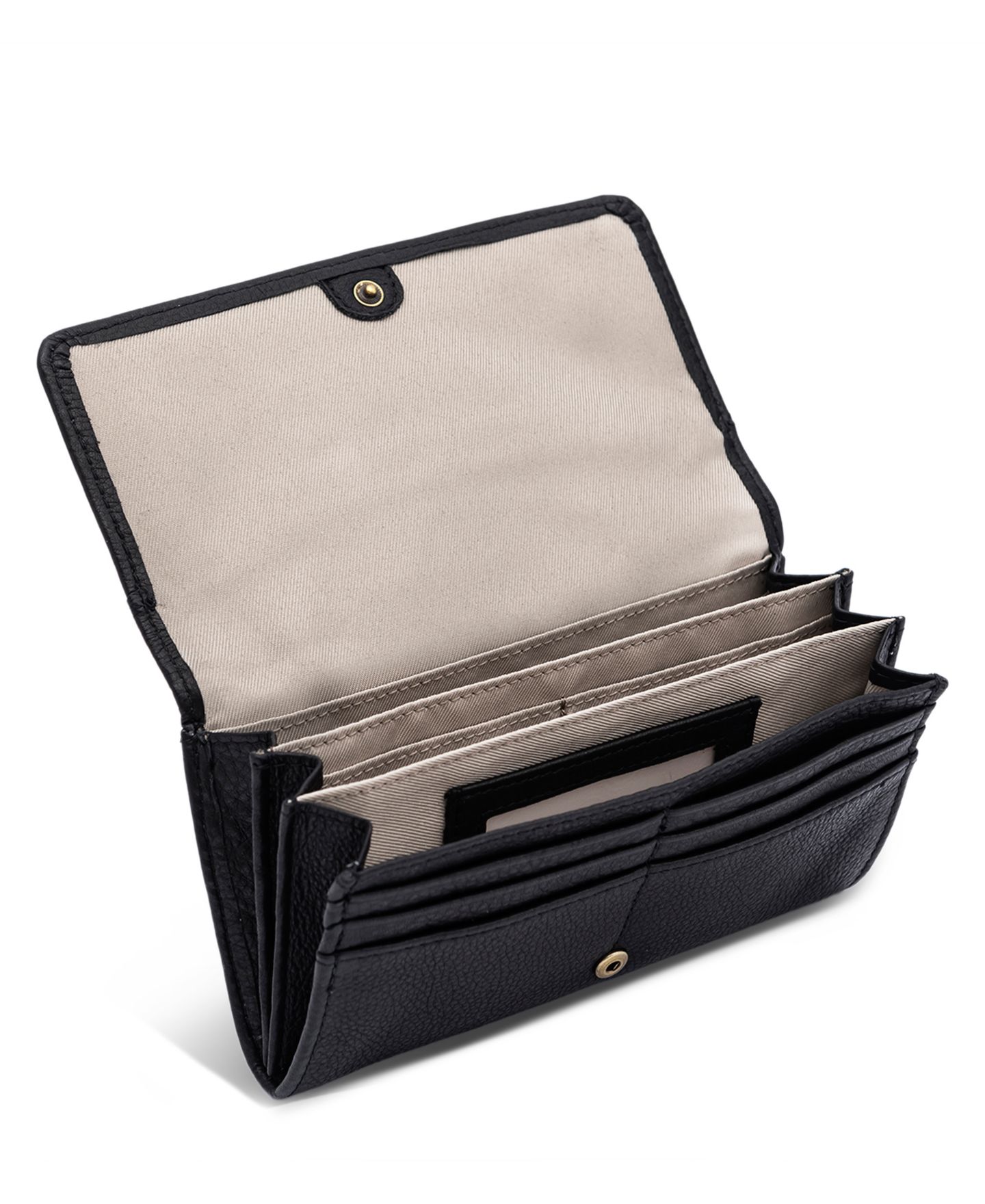 Женский кошелёк-книжка American Leather Co. Hickory, цвет: Чёрный гладкий — фото 2