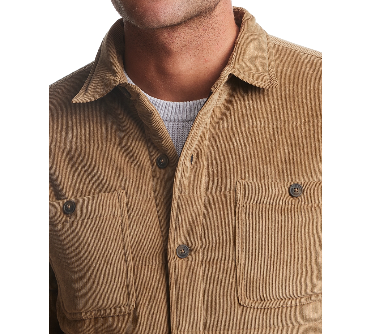 Weatherproof Vintage Men's Corduroy Button-Front Quilted Jacket