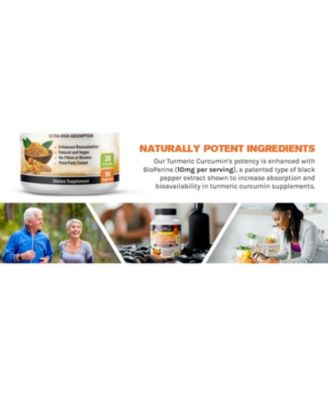 Turmeric Curcumin with BioPerine 1500mg - Natural Joint Support with 95% Standardized Curcuminoids & Black Pepper Extract for Ultra High Absorption & Potency - Non GMO - Gluten Free - 90 Capsules