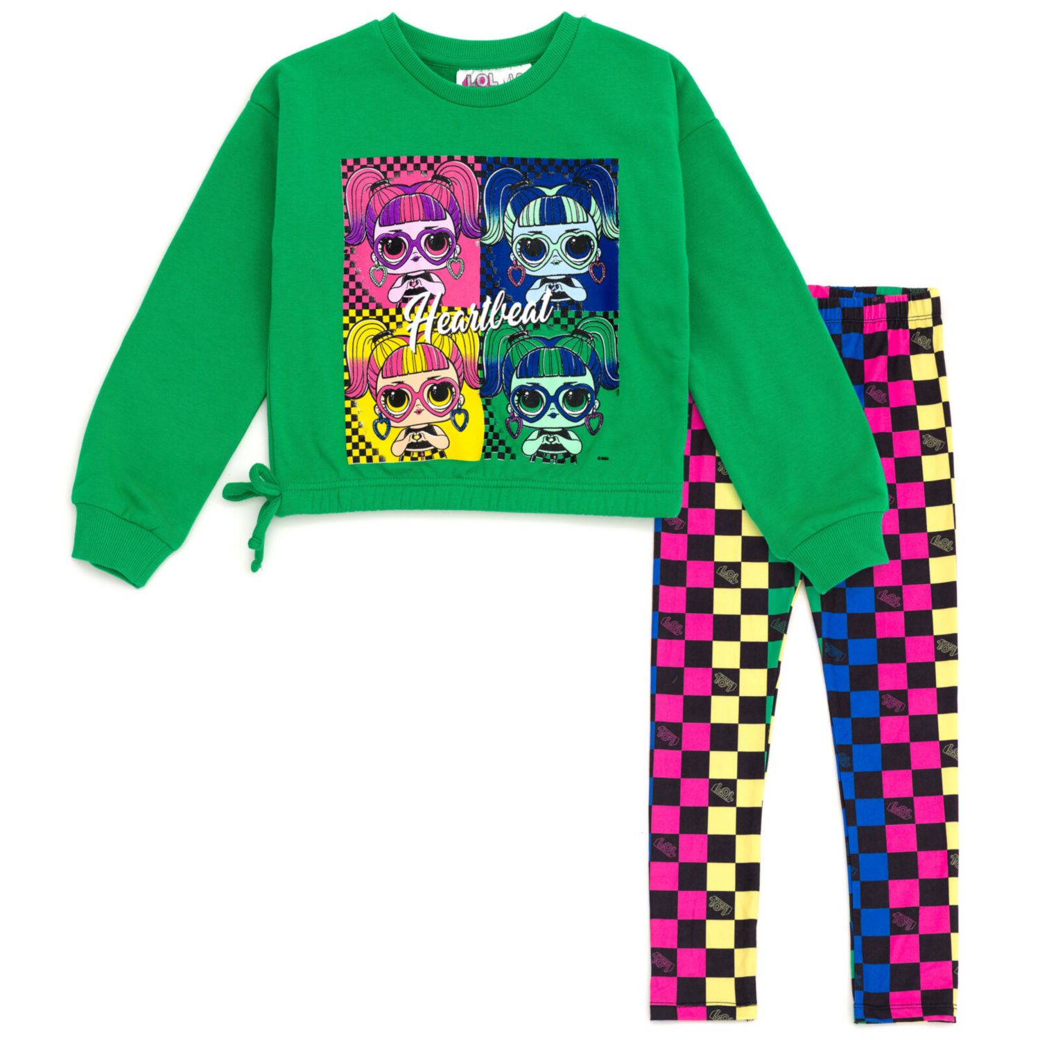 Girls French Terry Sweatshirt and Leggings Outfit Set