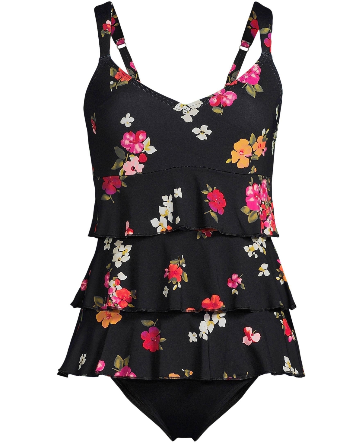 Lands' End Plus Size Smoothing Control Ruffle Fauxkini One Piece Swimsuit