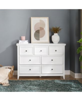 Modern 7-Drawer Dresser – White Cabinet with 7 Drawers, Perfect for Living Room or Farmhouse Closet Storage