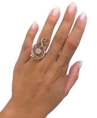 Crazy Collection&reg; Chocolate Diamond & Nude Diamond Swirl Statement Ring (1-1/2 ct. t.w.) in 14k Yellow Gold