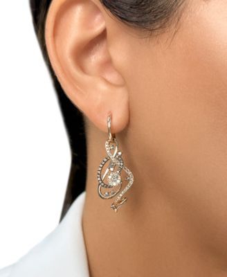 Crazy Collection&reg; Chocolate Diamond & Nude Diamond Swirl Drop Earrings (1-1/2 ct. t.w.) in 14k Rose Gold