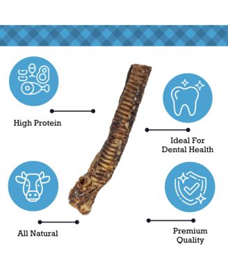 12-Inch Beef Trachea Dog Treats - 100% Natural, High-Protein, Low-Fat Chews with Chondroitin for Joint Support, Nutrient-Rich, No Artificial Additives – 12” (5-Pack)