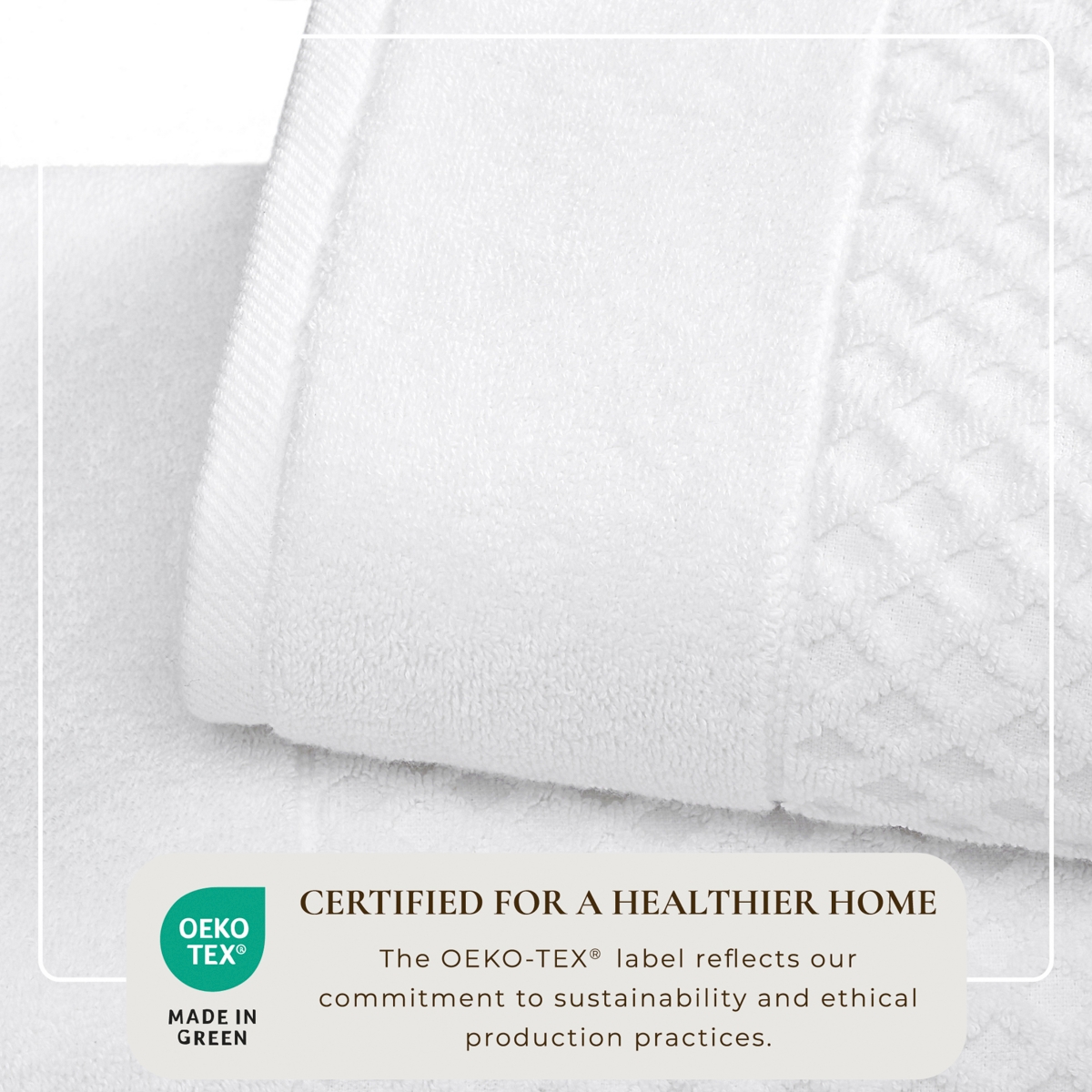 Linery & Co. Quick-Drying Cotton Diamond Waffle Textured Hand Towel, 26" x 16"